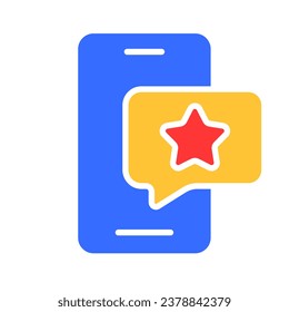 Smartphone with favorites line icon. Gadget, social network, applications, Internet, technology. Vector color icon on a white background for business and advertising.