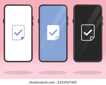 Smartphone File Download Complete Document Silhouette