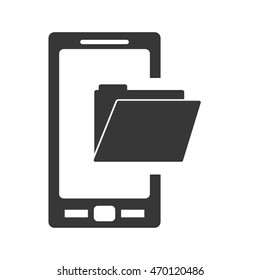 Smartphone file gadget technology media icon. Isolated and flat illustration. Vector graphic