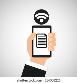 smartphone file internet wifi icon vector illustration eps 10