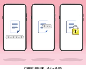 Smartphone File Locked Password Secured on Screen