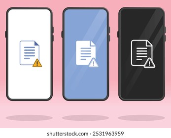 Smartphone File Triangle Document Caution Symbol