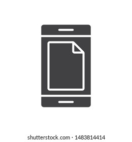 Smartphone files icon. flat simple pictogram. Mobile phone document file vector illustration