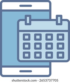 Icono de tono azul lleno de smartphone