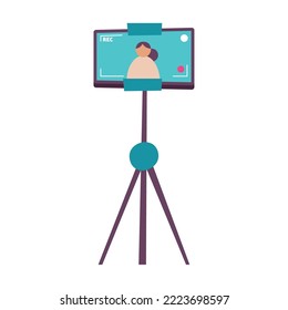 smartphone filming on tripod icon