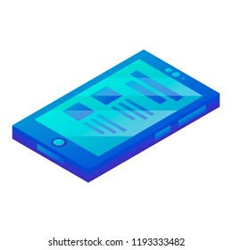 Smartphone finance icon. Isometric of smartphone finance vector icon for web design isolated on white background