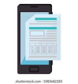 smartphone with financial document