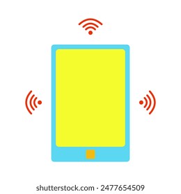 smartphone with find signal on the side. phone icon with flat style. signal phone