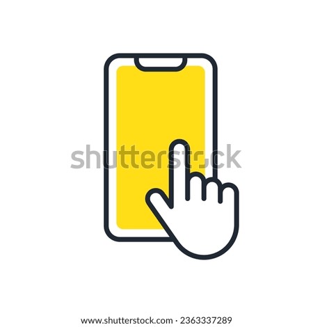 Smartphone and finger simple vector icon illustration material Сток-фото © 