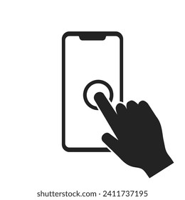 Ilustración del vector de iconos de pantalla táctil del dedo del Smartphone