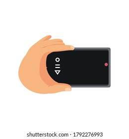 Smartphone mit Fingerabdruck-Taste auf weißem Hintergrund, Vektorgrafik-Design