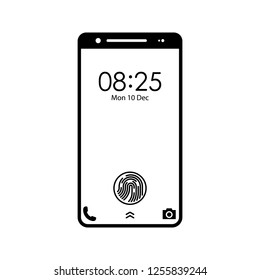 smartphone, fingerprint, new technology realistic icon