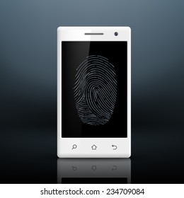 Smartphone with fingerprint on the screen