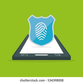 smartphone fingerprint password internet security vector illustration eps 10