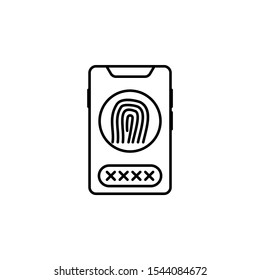 Smartphone fingerprint scan icon. Element of smartphone icon