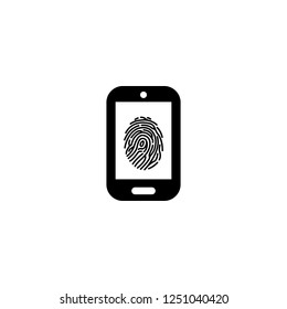 smartphone fingerprint vector icon. smartphone fingerprint sign on white background. smartphone fingerprint icon for web and app