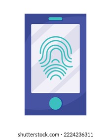 smartphone with fingerpront access icon
