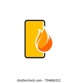 Smartphone Fire Logo & Icon Element