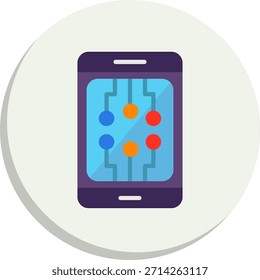 Icono de estilo de círculo plano de teléfono inteligente
