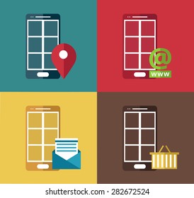 Smartphone flat design collection with pastel colours