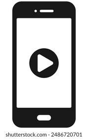 Smartphone flat design isolated on white background.