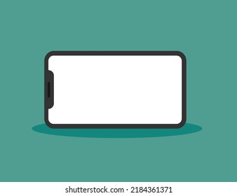 Smartphone flat design on green background.