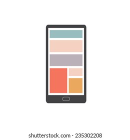 Smartphone flat design UI template