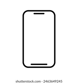 Ilustración de silueta de diseño de icono plano de teléfono inteligente sobre un fondo blanco 