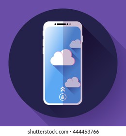 Smartphone flat icon, mobile phone icon vector. Flat 2.0 design style.