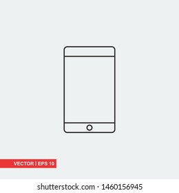 Smartphone flat icon on white background, vector illustration