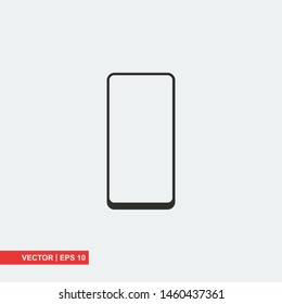 Smartphone flat icon on white background, vector illustration