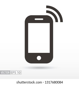 Smartphone flat icon. Sign mobile phone. Vector logo for web design, mobile and infographics. Vector illustration eps10. Isolated on white background