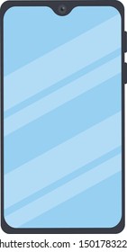 Smartphone in flat style isolated cartoon