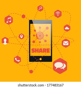 Smartphone - flat UI vector design template
