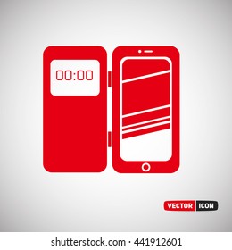 smartphone with flip cover.  Vector Icon. eps.10
