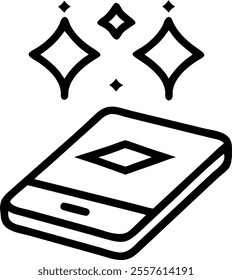 Smartphone with Floating Rangoli Elements concept as A smartphone with holographic Rangoli elements floating above it placed against a white background. The scene is brightly lit with a focus on the h