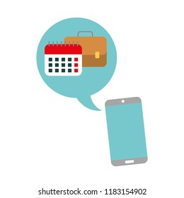 smartphone with folder and calendar