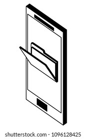 smartphone folder file document isometric