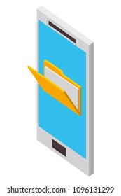 smartphone folder file document isometric