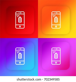 Smartphone four color gradient app icon set