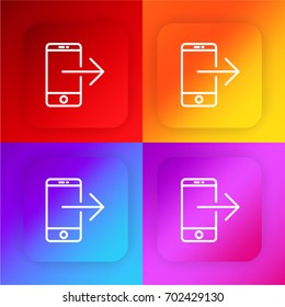Smartphone four color gradient app icon set