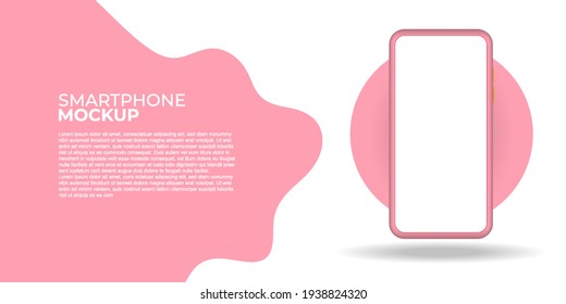 Smartphone frame blank screen, 3d isometric illustration cell phone perspective view. Template for infographics or presentation UI vector illustration