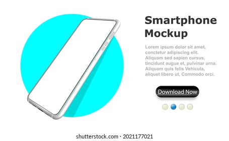 Smartphone frame with blank screen. The layout of the universal device. Vector realistic smartphone template. Telephone frame with blank isolated display