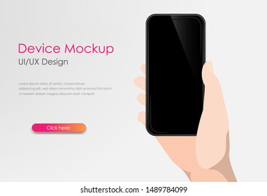 Smartphone frame less blank screen. 3d isometric illustration cell phone. Template for infographics or presentation UI design interface. vector

