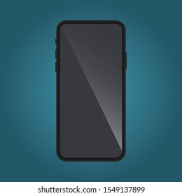 Smartphone frame less blank screen. Mockup generic device. Telephone frame with blank display isolated