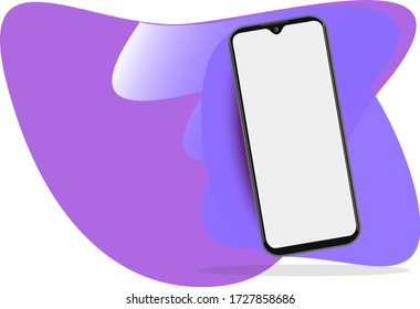 Smartphone frame less blank screen, rotated position. 3d isometric illustration cell phone. Smartphone perspective view. Template for infographics or presentation UI design interface. vector