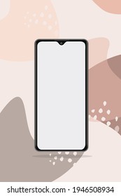 Smartphone frame less blank screen, rotated position. 3d isometric illustration cell phone. Smartphone perspective view. Template for infographics or presentation UI design interface. vector