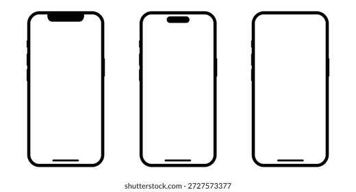 Smartphone-Frame-Mockup-Set, moderne mobile Bildschirmvorlage