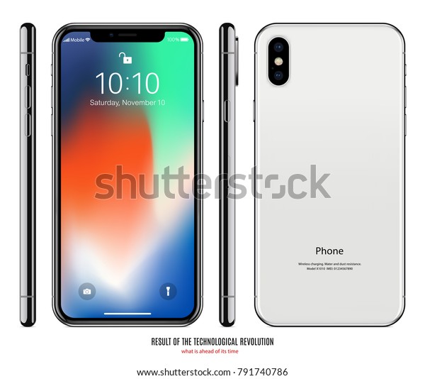 白い背景に色と画面 背景 および側面を持つiphoneスタイルのスマートフォン ストックベクターイラストeps10 のベクター画像素材 ロイヤリティフリー