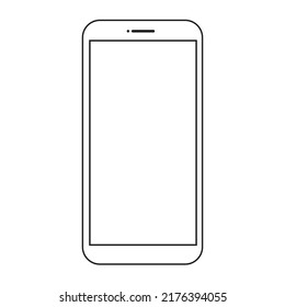 smartphone frameless icon in graphic design isolated on white background. mobile phone mockup in thin line style